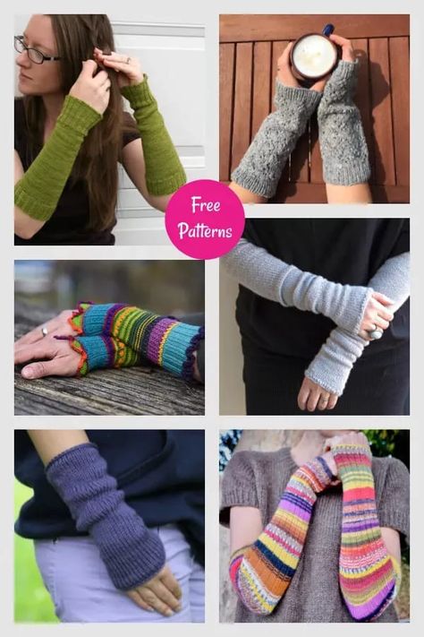 Arm Warmers Free Knitting Pattern Arm Warmers Knitting Pattern Free, Knitted Arm Warmers, Knitted Wrist Warmers Pattern Free, Knit Arm Warmers, Diy Wrist Warmers, Arm Warmers Knitting Pattern, Wrist Warmers Knitting Pattern, Crochet Arm Warmers, Knitted Wrist Warmer