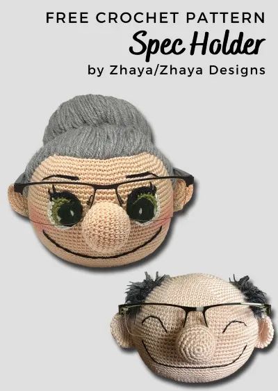 Glasses Holder Crochet Free Pattern, Crochet Eye Glass Holder, Crochet Eyeglass Holder Free Pattern, Crochet Gifts For Grandparents, Crochet Eyeglass Holder, Office Crochet, Crochet Glasses, Paw Crochet, Minion Crochet Patterns