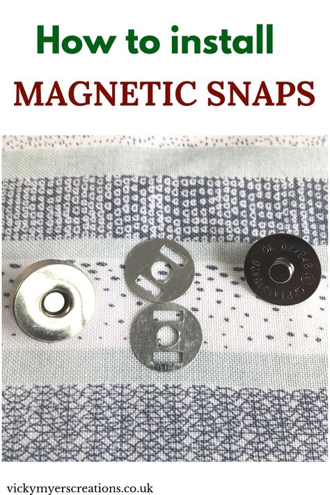 Does your sewing pattern tell you to insert a magnetic snap? Here is an easy tutorial on how to install magnetic snaps for any sewing project. Magnetic snaps make the perfect closure for bags Lazy Girl Designs, Purse Sewing, Sew Your Own Clothes, Gift Jar, Bag Hardware, Tote Bags Sewing, Sew Easy, Diy Tote Bag, Craft Sewing