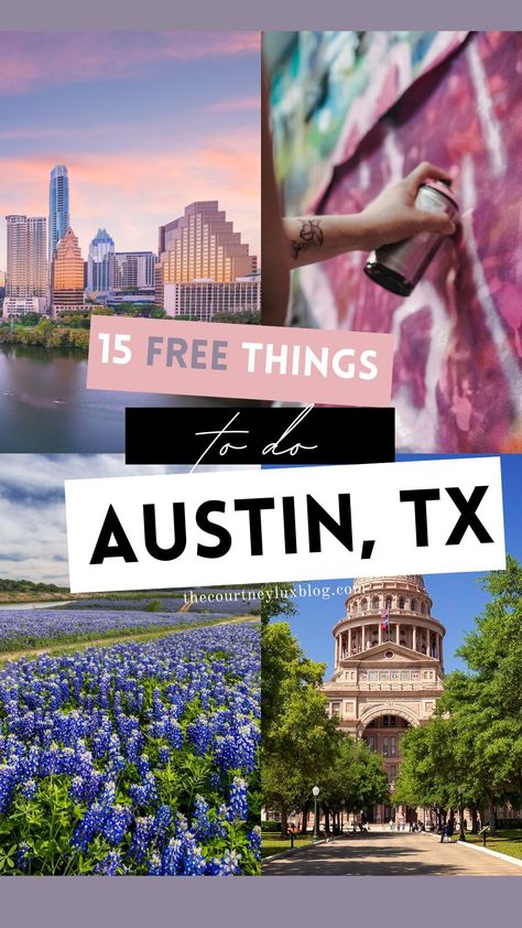 Traveling to Austin, Texas, on a budget? I've got you covered! In my guide, you'll get 15 of the best free things to do in Austin, TX. From parks, museums, live music, art, and more, make your Austin vacation memorable on a budget! #austintexas #budgetaustin #thingstodoinaustin Best Places To Stay In Austin Texas, Austin Tx With Kids, Top Things To Do In Austin Texas, Downtown Austin Texas Things To Do, To Do In Austin Texas, Austin Vacation, Downtown Austin Texas, Austin Travel, Zilker Park