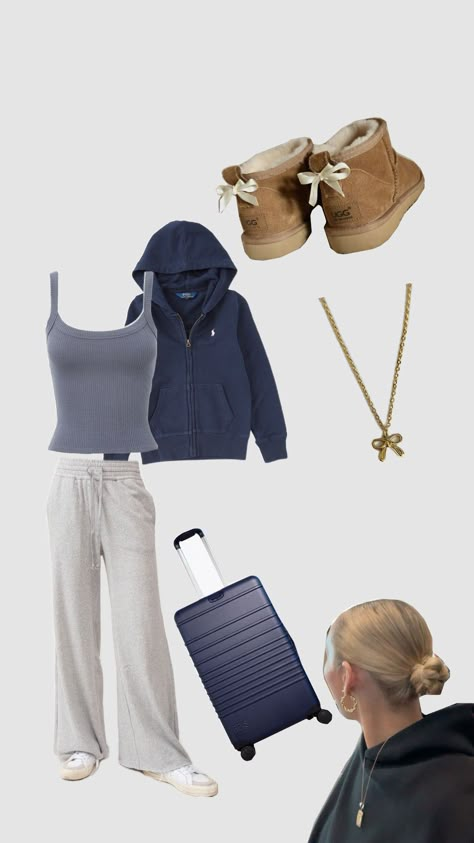 airport cozy fit! #airportoutfit #airport #airportoutfitinspo #navyblueaesthetic #navyblue #cozy #cozyaesthetic Cold Beach Fits, Summer Airport Fits, Airport Outfit Ideas Comfy, Cold Cruise Outfits, Airport Fits Winter, Airport Crush Outfit, Airport Outfit Winter Comfy, Travel Day Outfit Airport, Air Port Outfit Ideas