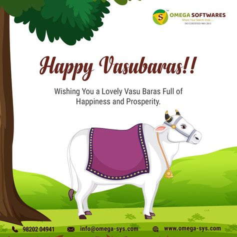 Wishing You a Lovely Vasu Baras Full of Happiness and Prosperity. Vasu Baras Wishes, Happy Hindi, Coffee Advertising, Coffee, Quick Saves, White