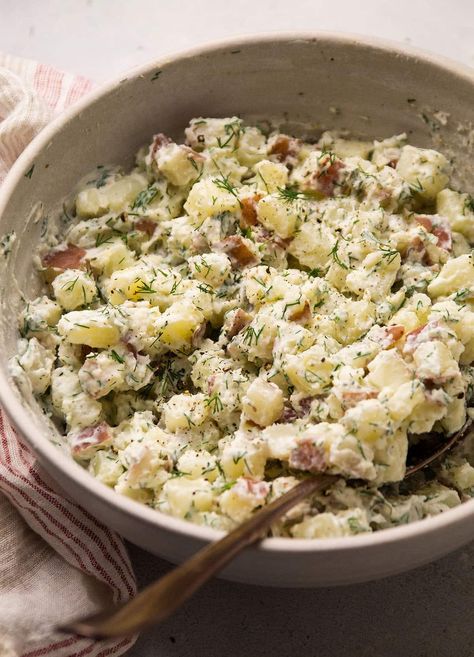 Side Dishes For A Bbq, Yogurt Potato Salad, Greek Yogurt Dressing Recipes, Summer Picnic Salads, Potato Salad Dill, Easy Summer Side Dishes, Bbq Cookout, Potato Salad Healthy, Bbq Salads