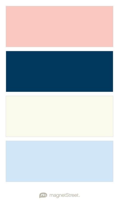 Light Salmon, Navy, Ivory, and Icy Blue Wedding Color Palette - custom color palette created at MagnetStreet.com Bathroom Colors Schemes, Chartreuse Wedding, Coral Bathroom Decor, Coral Living Rooms, Peach Color Schemes, Peach Wedding Colors, Navy Wedding Colors, Peach Bathroom, Teal Wedding Colors