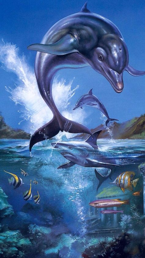 Dolphin wallpaper Ecco The Dolphin, Julie Bell, Sega Master System, Dolphin Art, Sega Mega Drive, Boris Vallejo, A Dolphin, Classic Video Games, Retro Video Games