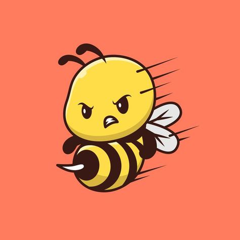 Cute bee attack cartoon character. anima... | Premium Vector #Freepik #vector #flower #food #baby #summer Animal Pfp Cute, Cute Animal Pfp, Animal Pfp, Cute Animal Character, Rocket Cartoon, Birds Cute, Beach Cartoon, Coffee Cartoon, Aesthetic Health