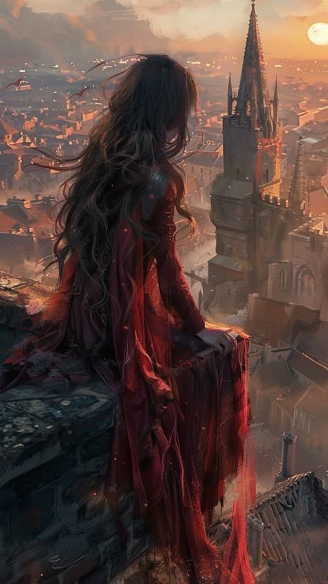 Dark Red Castle Aesthetic, Fire Castle Fantasy Art, Red Castle Aesthetic, High Fantasy Aesthetic, Majestic Castle, Vampire Book, Castle Medieval, Red Kingdom, Medieval Woman