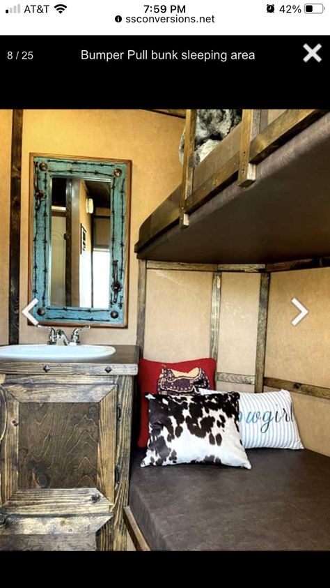 Bumper Pull Horse Trailer Conversion, Horse Trailer Tack Room Ideas, Trailer Tack Room, Trailer Upgrades, Diy Bumper, Trailer Redo, Horse Trailer Living Quarters, Camper Redo, Stock Trailer