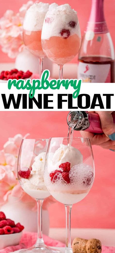 Wine Ice Cream Float, Business Drinks, Wine Float, Wine Ice Cream, Boozy Ice Cream, Ice Cream Cocktails, Raspberry Wine, Raspberry Cocktail, Ice Cream Drinks