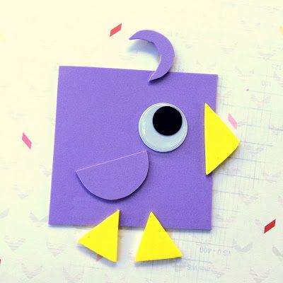 Shape Bird - Educational Craft Shapes Preschool, Shapes For Kids, Shapes Activities, Bird Crafts, Shape Crafts, Childrens Crafts, All Shapes, Preschool Art, Art Activities