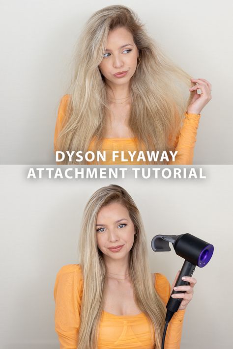 NEW Dyson Supersonic Flyaway Attachment Tutorial + Review Dyson Flyaway Attachment, Dyson Air Wrap Attachments, Dyson Supersonic Hairdryer Tips, Dyson Supersonic Tutorial, Dyson Hair Dryer Tutorial, Dyson Hair Dryer Attachments, Very Cute Hairstyles, Cute Back To School Hairstyles, Dyson Supersonic Hairdryer