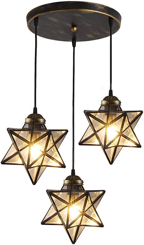 Moravian Star Pendant Light, Black Chandelier Dining Room, Star Light Fixture, Moravian Star Light, Starry Ceiling, Boho Light Fixture, Mid Century Ceiling Light, Moravian Star, Star Pendant Lighting