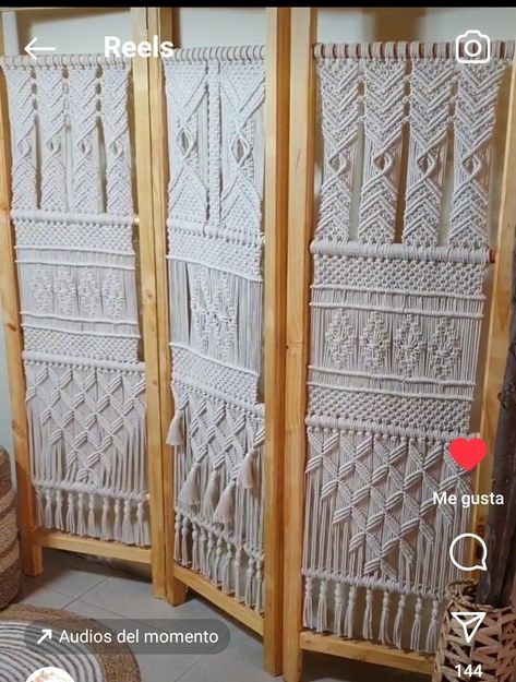 Macrame Room Divider, Macrame Decor, Show Case, Macrame Ideas, Macrame Design, Macrame, Textiles, At Home, Macramé