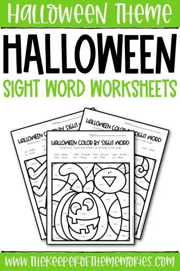 Practice sight words with your kindergartners this October using these Color by Sight Word Halloween Worksheets for Kindergartners. Grab your no-prep kindergarten worksheets today! #kindergarten #sightwords #halloween #literacy #finemotor #worksheets Halloween Read Alouds, Early Reading Activities, Color By Sight Word, Practice Sight Words, Preschool Sight Words, Sight Word Coloring, Halloween Word Search, Sight Words Printables, Early Reading Skills