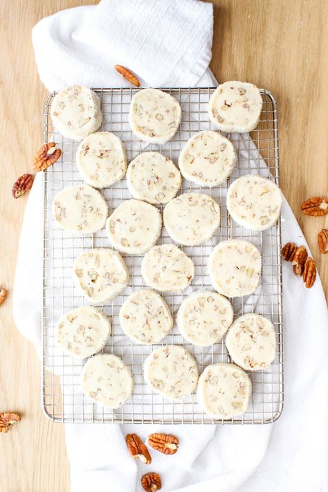 Maple Pecan Shortbread | Dough-Eyed Maple Pecan Shortbread, Maple Shortbread Cookies, Maple Shortbread, Cleaning Baking Sheets, Pecan Shortbread Cookies, Pecan Shortbread, High Altitude Baking, Baking Quotes, Homemade Vanilla Ice Cream