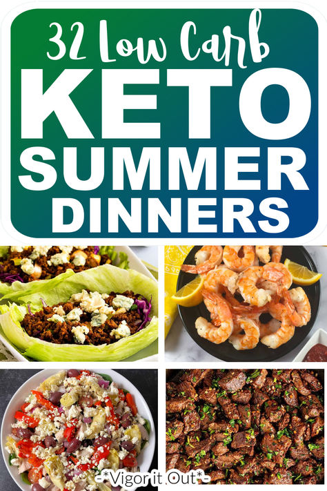 Keto summer dinner recipe ideas to stay on a low carb diet this summer. Enjoy these Keto summer dinners all season long. Lots of low carb BBQ meals and some other easy summer dinners. Yummy ideas for your low carb Ketogenic diet plan to enjoy all summer long. Easy Summer Keto Dinners, Keto Summer Dinners, Keto Summer Meals, Summer Keto Dinners, Summer Low Carb Dinners, Summer Low Carb Recipes, Low Carb Sunday Dinner, Yummy Keto Dinners, Summer Dinner Recipes Low Carb