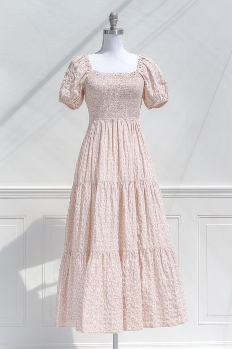 1900s Dresses Casual, Smocked Dress For Women, Sienna Dress, Pretty Maxi Dress, Cotton Night Dress, Romantic Aesthetic, Jane Austin, Afternoon Dress, Expensive Clothes