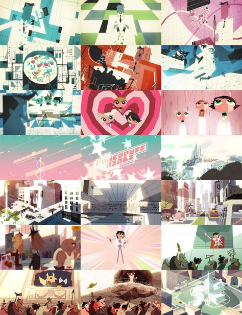 http://kevindart.tumblr.com/ Kevin Dart, Image Collage, Color Script, Powerpuff Girl, Power Puff, Storyboard Artist, Animation Movie, Collage Background, Concept Art Character