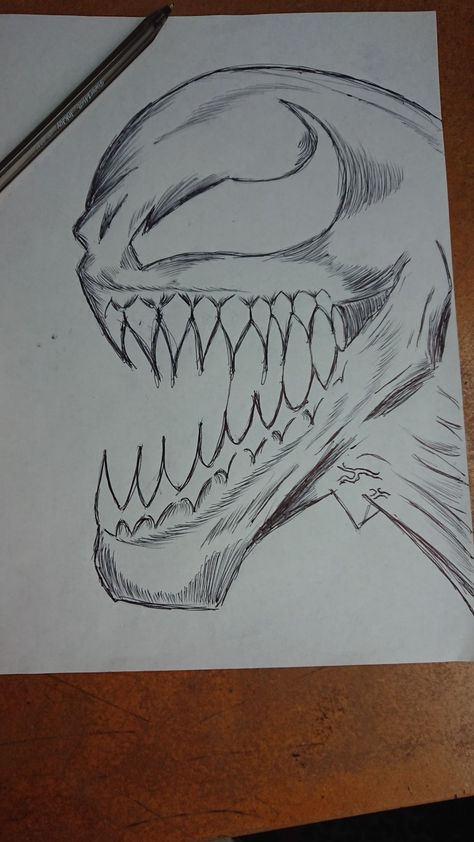 Vemon Spiderman Drawing, Venom Art Drawing Easy, Easy Venom Drawing, How To Draw Venom Step By Step, Venom Drawing Sketch Easy, Drawing Ideas Easy Doodles Y2k, Venom Painting Easy, Spiderman And Venom Drawing, Y2k Drawing Sketch Easy