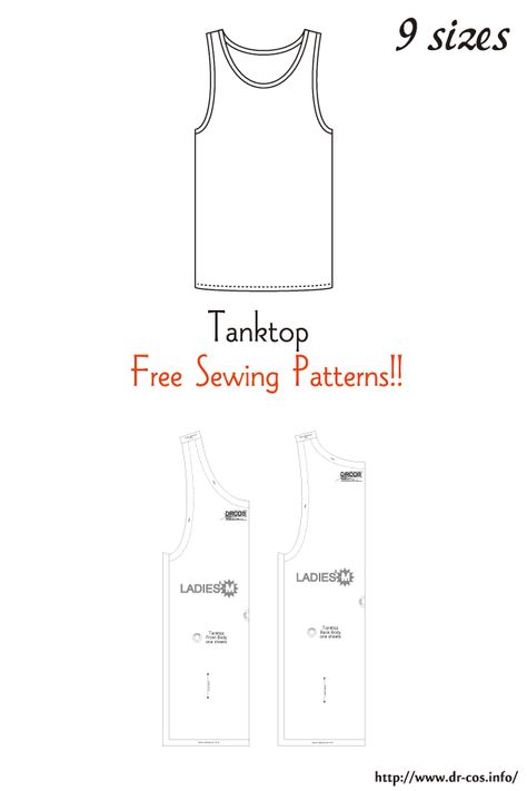 This is the pattern of a Tanktop. inch size(letter size) Children's-4,8,10/Ladies'-S,M,L,LL/Men's-L,LL cm size(A4 size) Children's-100,120,140/Ladies'-S,M,L,LL/Men's-L,LL Top Sewing Patterns, Tank Top Sewing Pattern, Tank Top Sewing, T Shirt Sewing Pattern, Boy Sewing, Sewing Templates, Sewing Tops, Tank Top Pattern, Printable Sewing Patterns