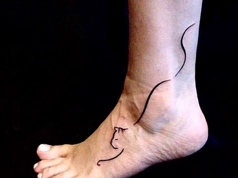 Stretching Cat | Tattoo Cat Stretching Tattoo, Stretch Mark Tattoo, Stretching Cat, Cat Stretching, Cat Tattoo Designs, Ankle Tattoo, Tattoo Supplies, Korean Artist, Beauty Tattoos