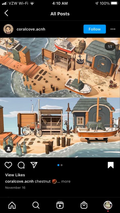 Animal Crossing Beach Campsite Ideas, Acnh Beach Ideas Natural, Acnh Pier Design, Pier Animal Crossing, Acnh Town Inspiration, Animal Crossing Pier Ideas, Acnh Natural Town, Animal Crossing Coastal Town, Acnh National Park