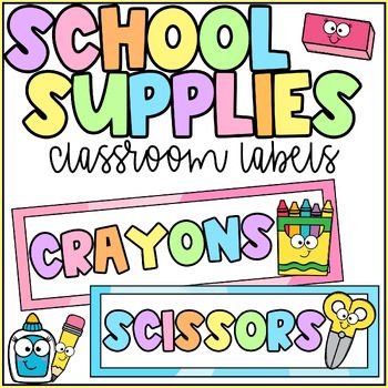 School Supplies Classroom - Rainbow pastel labels!Includes 28 labels for:scissors, pencils, paper, paint, notebooks, markers, glue, globe, folders, crayons, erasers, gluesticks, books, clipboards, easel, journals, desk, white board, highlighters, lunchboxes, tape, sticky notes, stapler, rulers, notepads, chalkboards, backpacks, pencil casesClick thumbnails to see all labels included! Cute Labels For School, Pastel School Supplies, Cute Customizable Craft Supplies For School, Kawaii School Supplies Zazzle, Labels For Classroom Supplies, Classroom Supply Labels Free, Classroom Supply Labels, Preschool Supplies, Free School Supplies