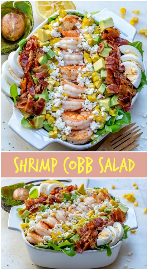 Shrimp Cobb Salad, Clean Hacks, Resep Salad, Clean Food Crush, Food Crush, Eat Salad, Noodle Salad, Shrimp Salad, Macaroni Salad