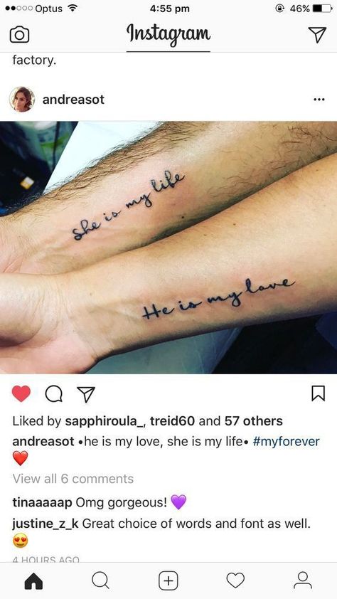 Husband Wife Tattoos, Marriage Tattoos, Him And Her Tattoos, Funny Tattoo, Wife Tattoo, Best Couple Tattoos, Cute Couple Tattoos, Relationship Tattoos, Couples Tattoo Designs