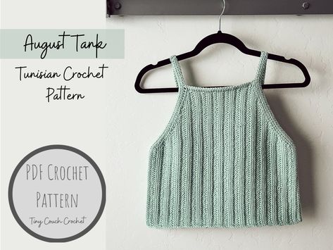 15 Tunisian Crochet Tank Top Patterns for Your Summer Wardrobe - I Can Crochet That Tunisian Crochet Tank Top, Crop Top Crochet Pattern, Crochet Tank Top Pattern, Easy Crochet Headbands, Tank Pattern, Pattern Crop Top, Crop Top Crochet, Top Crochet Pattern, Ribbed Crochet