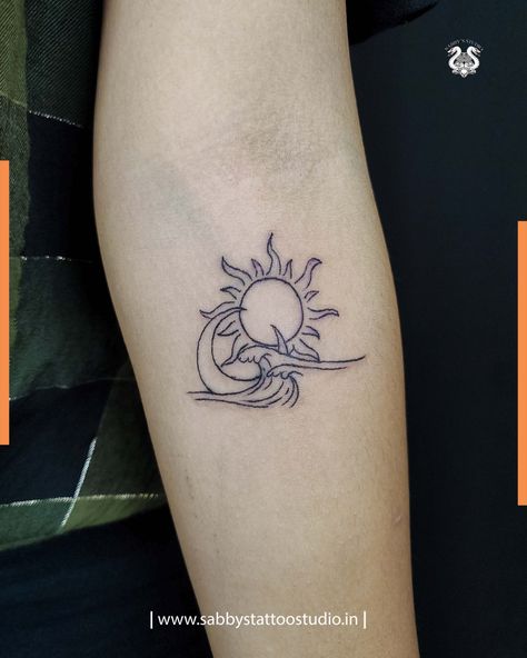 #sun#moon#wave#tattoo#linework#outline#tattoo#art#inked#ink Sun Moon Waves Tattoo, Sun Moon Wave Tattoo, Moon Wave Tattoo, River Tattoo, Lake Tattoo, Tattoo Linework, Sun Moon Lake, Outline Tattoo, Back Of Neck Tattoo