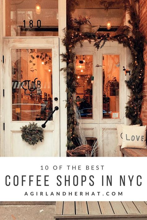 If you love coffee, like me, NYC is full of amazing coffee shops. This list will take you to my favorite spots that I know you'll enjoy!   #coffee #coffeeshops #NYC #travelguide #travel #traveltips #howto Winter In Nyc, Nyc Coffee Shop, Nyc In December, Nyc Coffee, New York Coffee, Winter Nyc, Urban Backyard, New York City Vacation, Cozy Coffee Shop