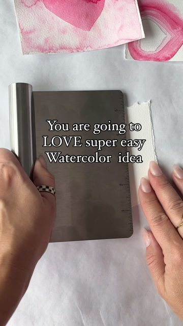 Valentine Watercolor Painting, Wet On Wet Technique, Valentine Cards To Make, Senior Crafts, Watercolor Valentine, Valentines Watercolor, Watercolor Supplies, Valentine Diy, Simple Watercolor