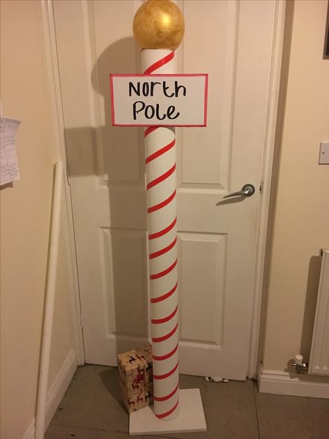 My North Pole  Cardboard tube and foam ball on top Cardboard Tubes Christmas Crafts, Cardboard Tube Diy, Cardboard Tube Crafts Christmas, Heavy Duty Cardboard Tube Crafts, Cardboard Tube Christmas Crafts, Cardboard Tubes Ideas, Christmas Pom Pom Crafts, Cardboard Tube Crafts, Diy Christmas Village