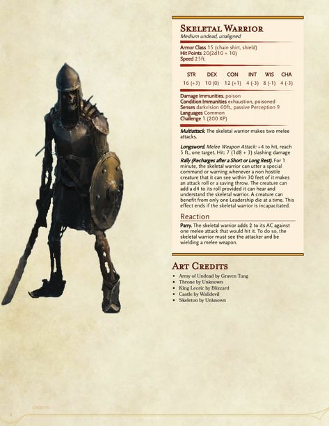 DnD 5e Homebrew Dnd Dark Souls Homebrew, Leoric The Skeleton King, Necromancer Dnd 5e, Dnd Low Cr Monsters, Easy Dnd Monsters, Dnd Enemies Low Level, 5e Undead, Skeletal Warrior, Necromancer Dnd