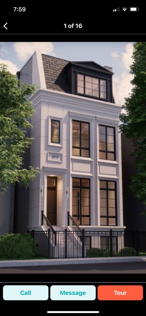 Modern Townhouse Bloxburg, Bloxburg Paris House, Bloxburg Townhouse Exterior, Bloxburg Loft Exterior, New York Penthouse Exterior, Bloxburg Nyc Apartment Interior, Bloxburg Paris Apartment, Loft Apartment Bloxburg, Townhouse Bloxburg Layout