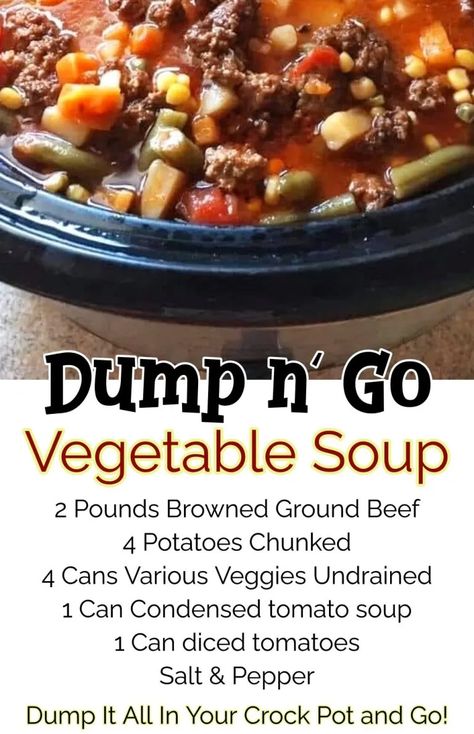 Crockpot Soup Recipes Ground Beef, Vegetable Pantry, Hamburger Soups, Easy Soup Recipes Few Ingredients, Soups With Chicken, Dinners With Ground Beef, Homemade Soup Recipes, Winter Soup, Homemade Soup Recipe