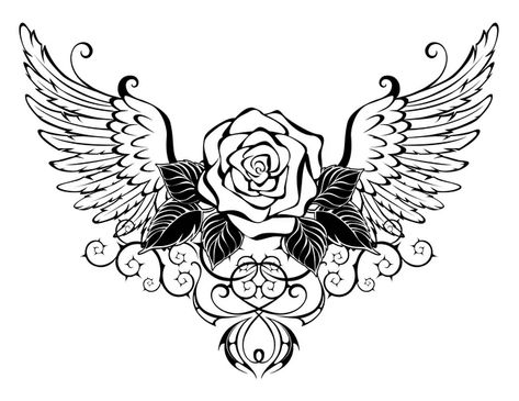 Pink angel wings Royalty Free Vector Image - VectorStock Angel Wings Rose Tattoo, Chest Tattoo Wings, Wing Tattoo Designs, Mom Tattoo Designs, Neck Tattoos Women, Tattoo Inspiration Men, Angel Wings Tattoo, Chest Tattoos For Women, Wrist Tattoos For Women