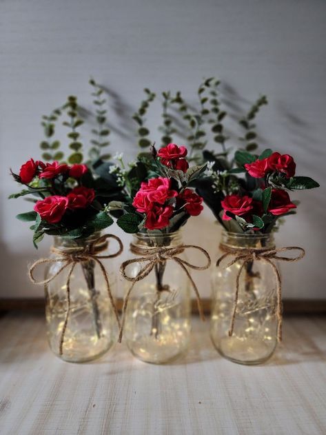 Red And Gray Wedding Centerpieces, Centerpieces Valentines Table, Burgundy Centerpieces Diy, Wine Glass Centrepiece Table Decorations, Roses Centerpieces Quinceanera, Valentines Day Wedding Centerpieces, Wine And Blush Wedding Table Settings, Holiday Event Centerpieces, Simple Valentines Centerpiece