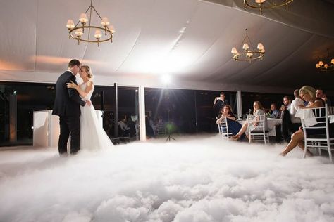 In The Clouds Wedding Theme, Starlight Wedding, Cloud Wedding, Fog Effect, Hangar Wedding, Indoor Fireworks, Frozen Wedding, Ballroom Wedding Reception, Wedding Mc