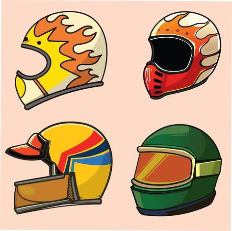 Helmet colection | Premium Vector #Freepik #vector #art #design #illustration #vector Helmet Illustration, Kustom Paint, Helmet Paint, Vector Art Design, Helmet Design, Bike Helmet, Illustration Vector, Design Illustration, Premium Vector