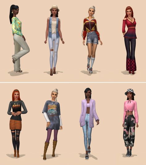 Sims Cc Outfits, Sims No Cc, Sims 4 Base Game Outfits Ideas, Teen Outfit Ideas, Sims Challenge, Free Sims 4, Casas The Sims 4, Sims 4 Teen, Teen Outfits