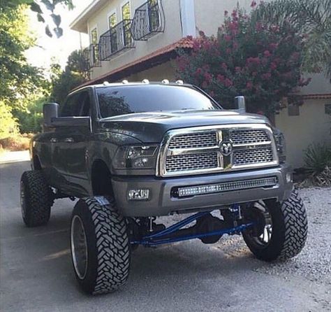 Dodge Ram Truck Grey Lifted Oversize Tires Could easily roll over a little Korean Econobox Dodge Ram 3500 Diesel Trucks Cummins, Lifted Cummins, Dodge Diesel Trucks, Custom Lifted Trucks, Dodge Diesel, Chevy Diesel Trucks, Cummins Trucks, Trucks Lifted Diesel, Future Trucks