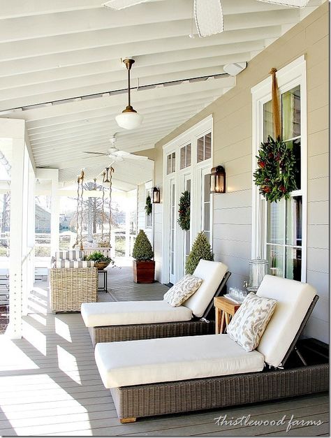 20 Decorating Ideas from the Southern Living Idea House. Amazing home and the porches are incredible! #slideahouse Christmas House Lights, Southern Living Homes, Lights Outdoor, Outdoor Ideas, Southern Living, Southern Style, Outdoor Rooms, House 2, Elle Decor