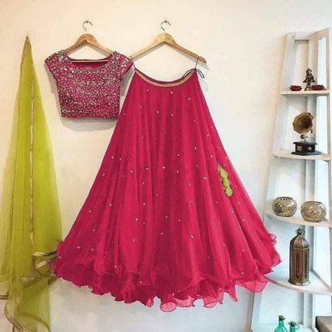 Bridesmaids Lehenga, Flared Lehenga, Bridesmaid Lehenga, Simple Lehenga, Stitched Lehenga, Lehenga Designs Simple, Party Wear Lehenga Choli, Parrot Green, Half Saree Designs