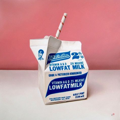 Milkman by Otto Lange Robert Mars, Logo Reference, Contemporary Realism, Life Drawing Reference, Milk Packaging, Object Drawing, Milk Carton, Packaging Design Inspiration, Logo Ideas