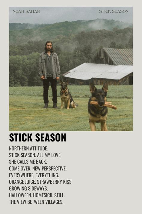 Noah Khan Poster, Stick Season Noah Kahan, Noah Khan, Music Polaroid, Album Cover Wall Decor, Noah Kahan Stick Season, Seasons Song, Stick Season, Room Pics