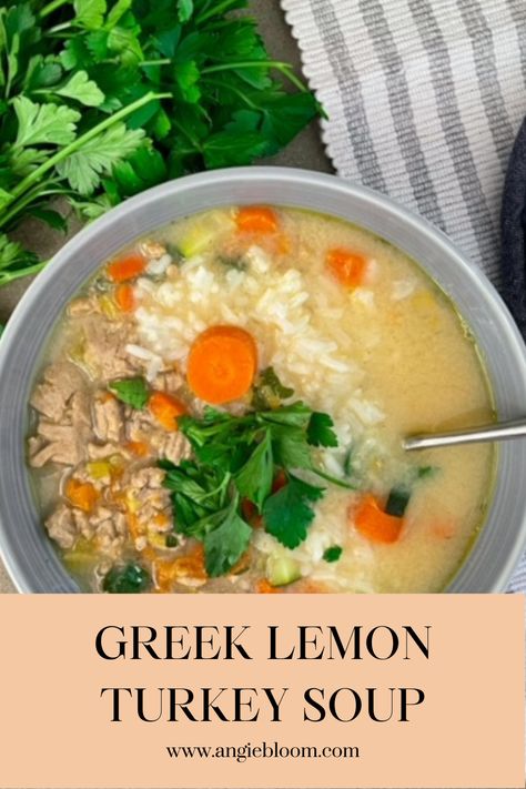 Lemon Turkey, Turkey Soup From Carcass, Soup With Carrots, Turkey Rice Soup, Lemon Rice Soup, Healthy Soup Recipe, Ground Turkey Soup, Lemon Soup, Turkey Soup Recipe