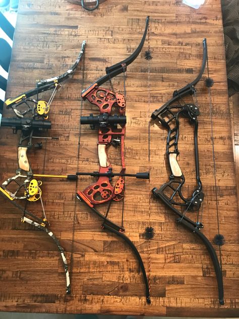 Left to right, GSB, Oneida Switchblade, Oneida Minipro Oneida Bow, Archery Aesthetic, Archery Tips, Crossbow Arrows, Tactical Swords, Archery Set, Fancy Bows, Archery Bows, Archery Bow