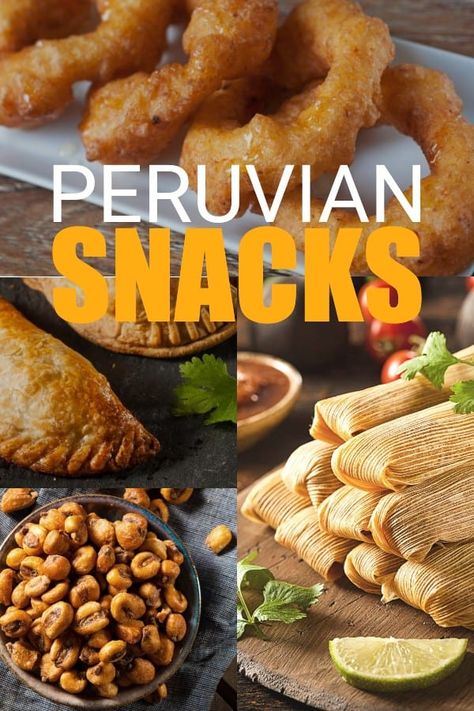 The best Peruvian snack foods on the planet. Keep it as your bucket list of nibbles to try on your next gastronomic tour to Peru. #EatPeru #PeruvianFood #PeruvianSnacks #StreetFood Peruvian Bread Recipes, Peruvian Snacks, Peru Food, Peruvian Food, Peruvian Desserts, Steak Dinner Sides, Peruvian Dishes, South American Recipes, Peruvian Cuisine